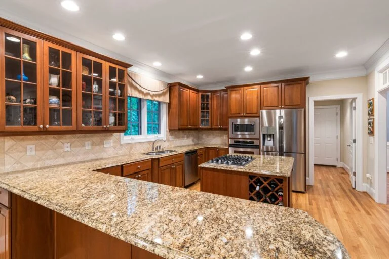 Gourmet kitchen with granite