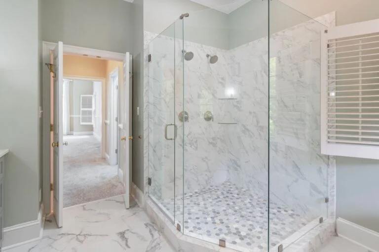 Glass walk-in shower