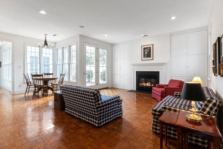 Living room with fireplace
