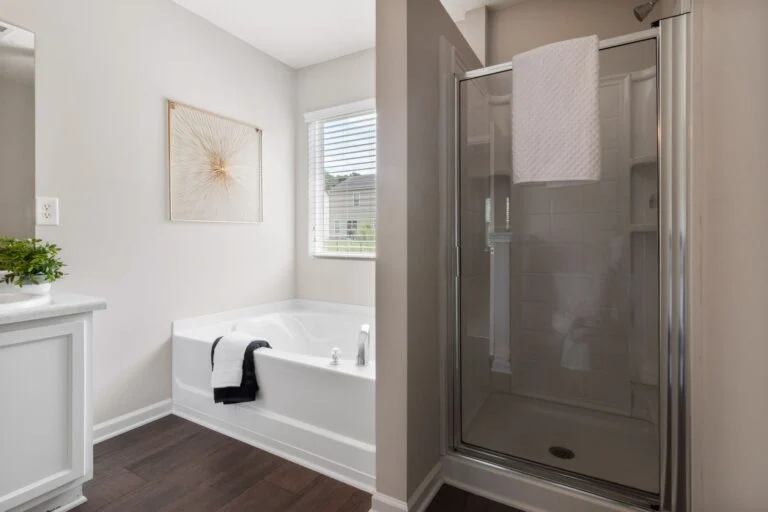 Bathroom with glass shower