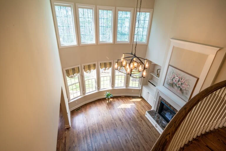 Two-story living room